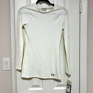 NWT M Under Armour White Cold Black Performance Long Sleeve